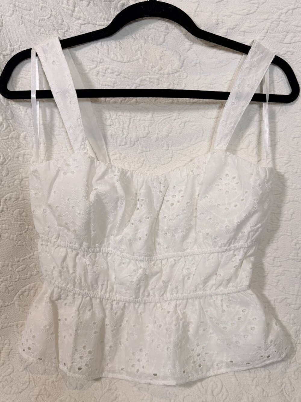 White House Black Market white eyelet top